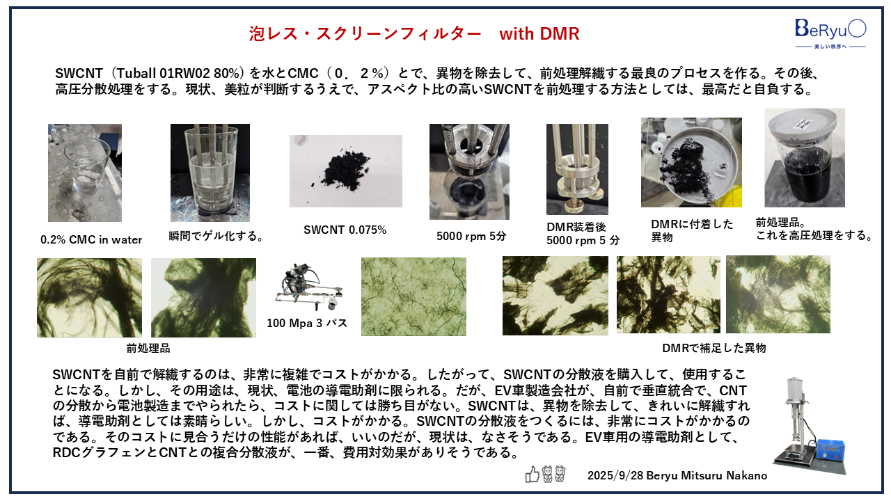 20250928泡レススクリーンフィルターSWCNT前処理